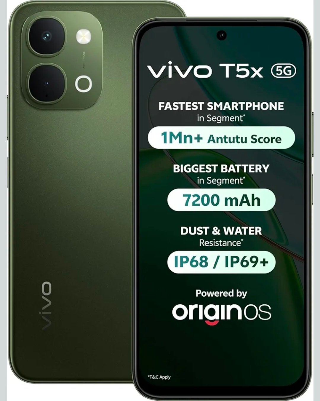 vivo T5X 5G (Cyber Green, 8GB RAM, 128GB Storage) 